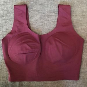 True & Co True Body Scoop Neck Bra, XS, Burgundy
